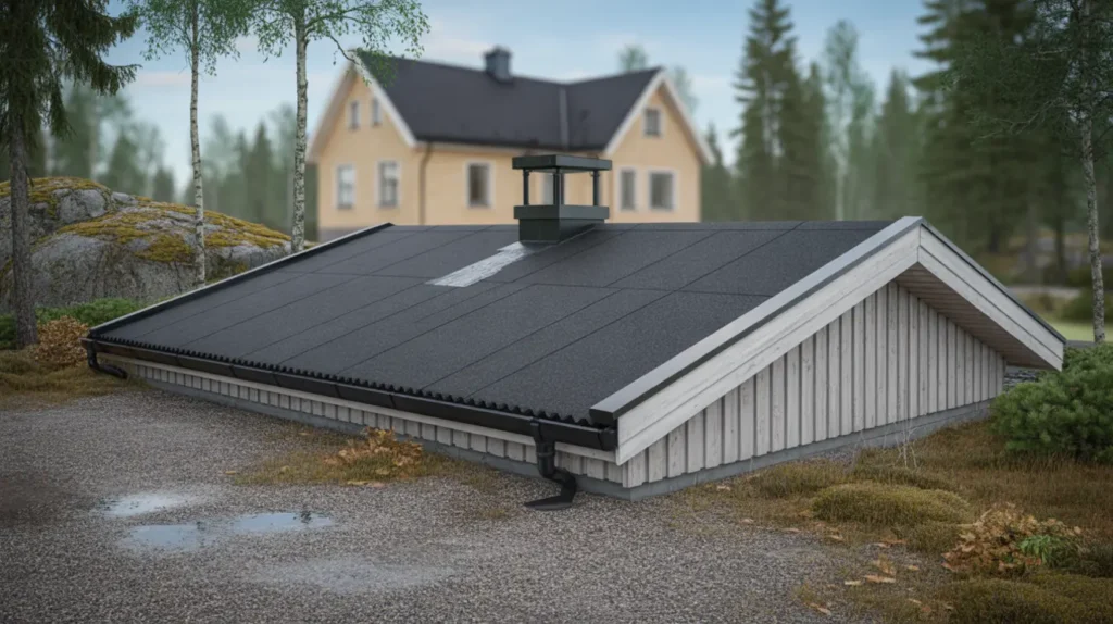 totalbyte av garagetak p frist ende garage i bred ng m larh jden