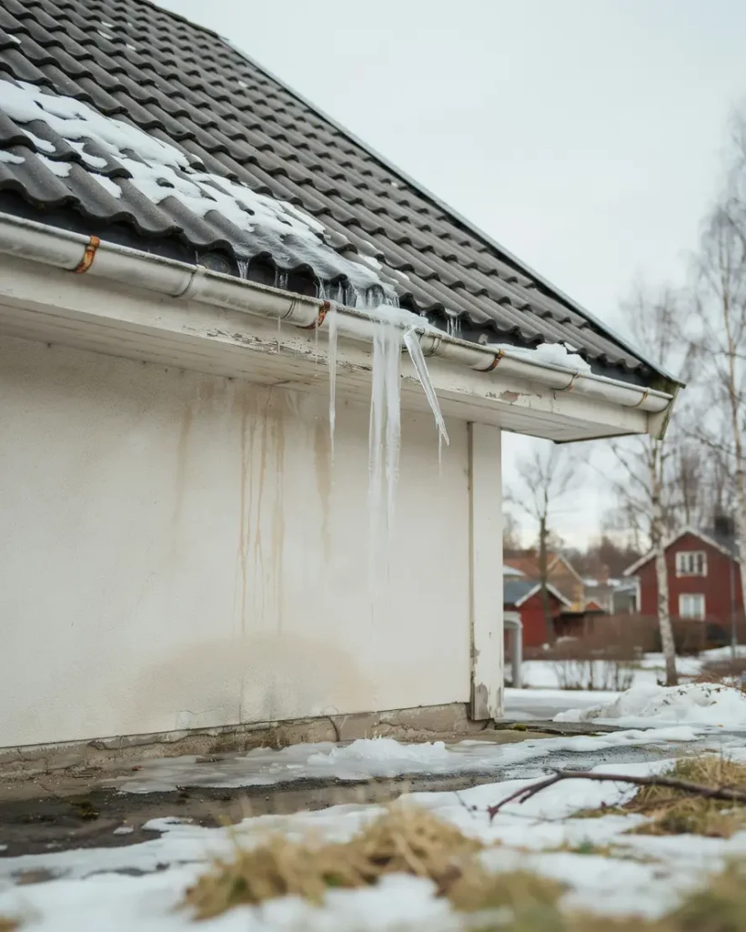takavvattning p vintern s f rebygger du istappar isproppar och skador p tak och fasad